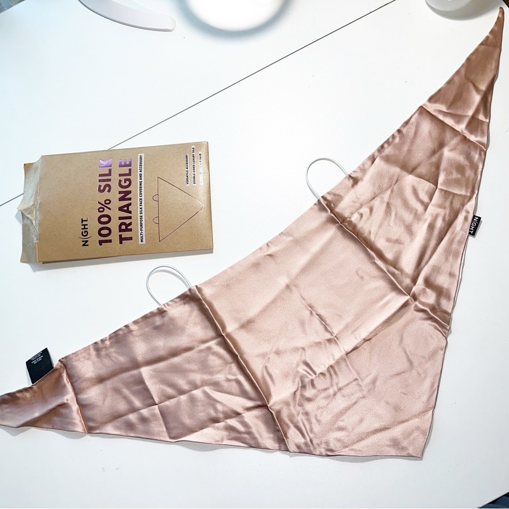 100% Silk Triangle Scarf in Blush